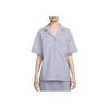 Nike Patterned Button-Up Short Sleeve Shirt Women Shirts Indigo DV7931-519