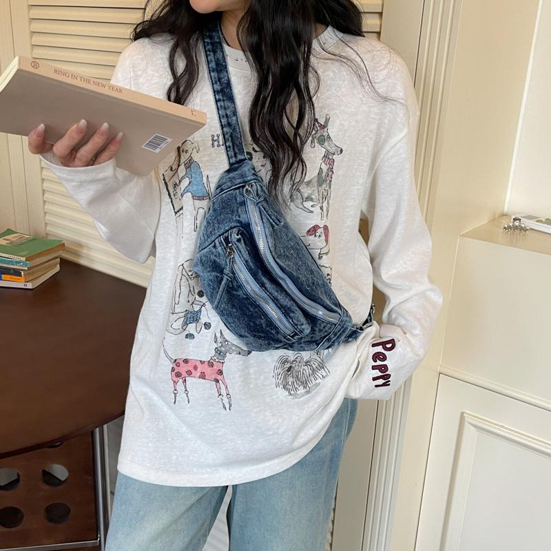 Große Kapazität Bauchtasche für Damen Leinwand Fanny Packs Weibliche Hüfttasche Damen Lässige Jeans Crossbody Brusttaschen Reise