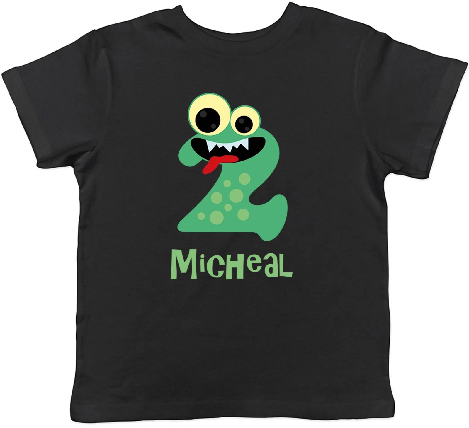 Personalised Monster Two 2 Kids T-Shirt Number Day Maths Childrens Boys Girls 110