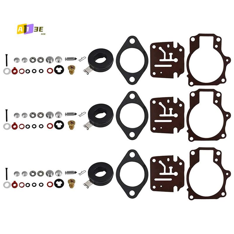 A03E-3 X Carburetor Carb Rebuild Repair Kit And Float Fit For Johnson Evinrude 396701 65 70 75 HP
