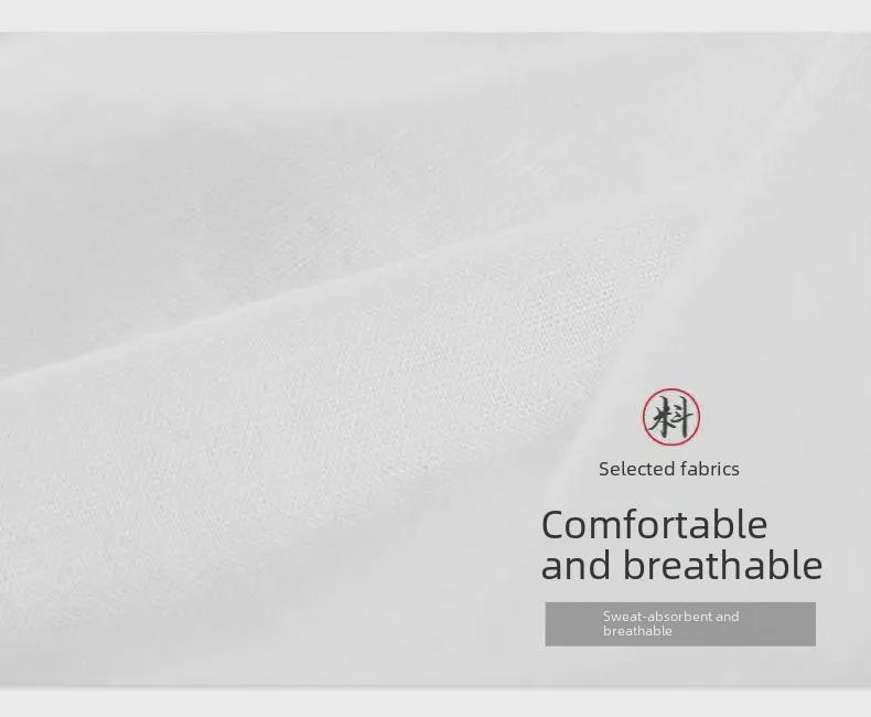 Men’s Chinese Crane Embroidery Cotton-Linen Short-Sleeve T-Shirt