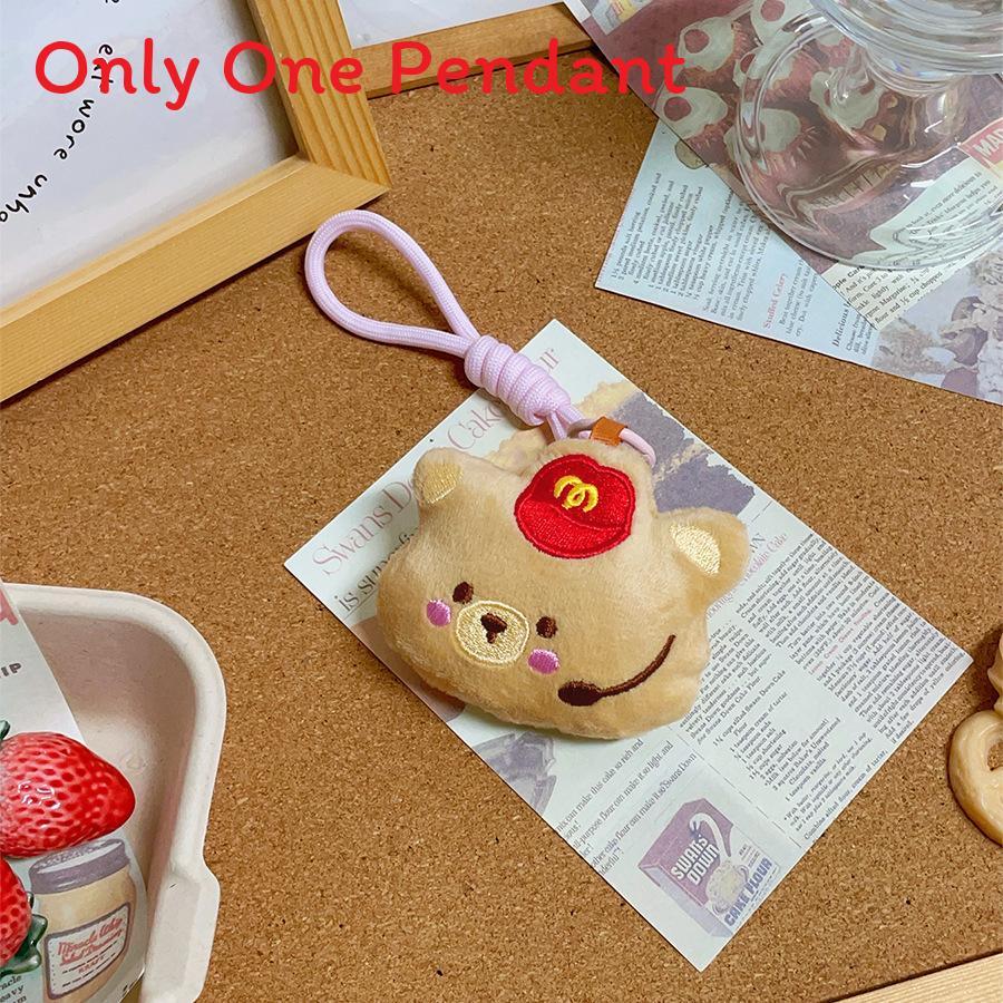 Plush Food Bear Keychain With Short Pile Fabric For Couples And Gift Giving