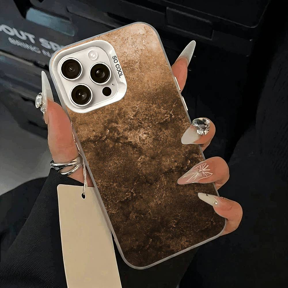 

Natural- rust- texture Phone Case For iPhone 11 12 13 14 15 16Pro Max Plus white Sliver Phone Cover iPhone11ProMax