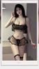 SEXYTINE Sexy Sheer Lace Extremely Erotic Bra and Cute Swimsuit Set Lingerie, Ultra-Slim Bikini, See-Through, Underwear, Panties, (Black)