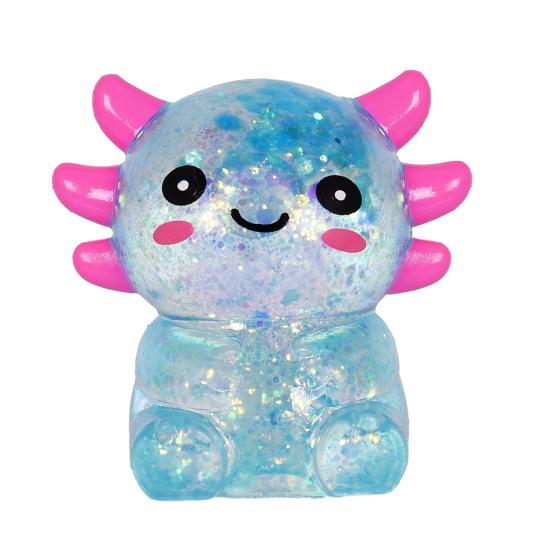 1/4Pcs Glitter Salamander Squeeze Toy Stress Relief Cartoon Salamander Sensory Toy Decompression Clear