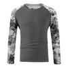 Camouflage Style Printed Raglan Sleeves Men's Short Sleeved Top