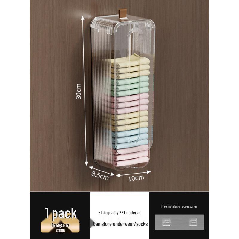 

Настенный органайзер для хранения нижнего белья и носков прозрачный белый
