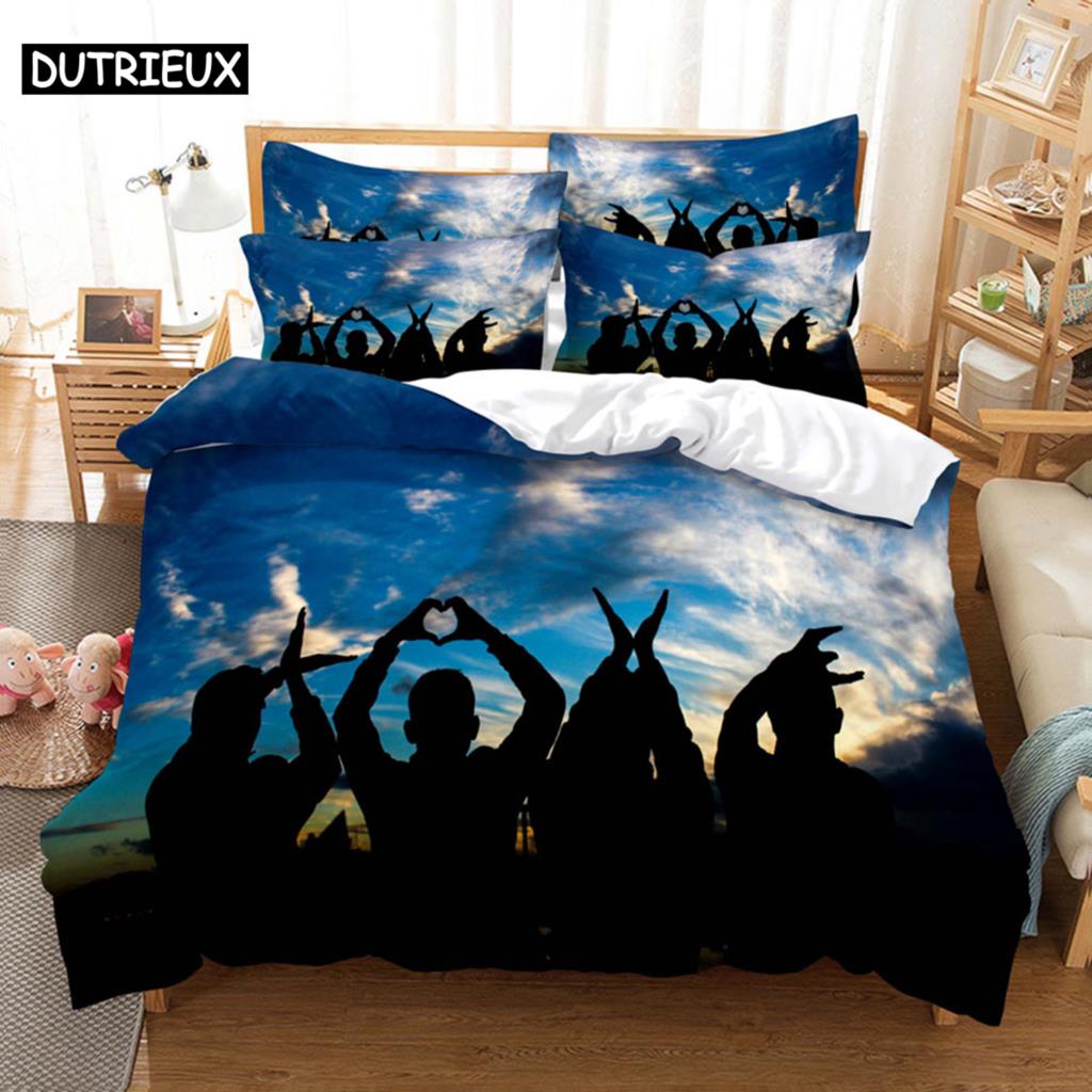 Komplettes Bettbezug-Set mit Kissenbezug - King, Doppel, Queen, Twin, Einzel, Full Größen für Kinder und Erwachsene, 3D Landschaftsdesign