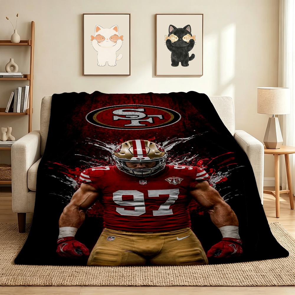 49Ers Player Throw Blanket Flannel Blanket Soft Warm Sofa Bed Camping home Decor Unique Christmas Gift C10226