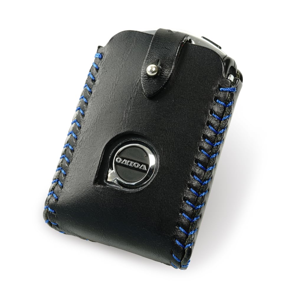 

Умный ключ, совместимый с Volvo, и кожаный чехол для ключа, и чехол, сделанный в [Kecha-ya], S60, XC60, S80, V60, V40, крышка, Япония, мужской, volv@o-a (черный) чёрный