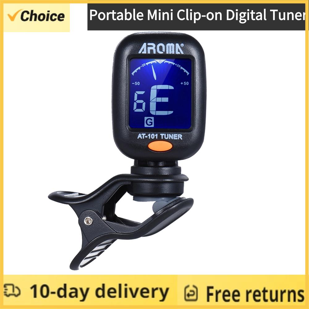Tuner AT-101 Mini Portable Clip-on Electronic Tuner Super Sensitive 12 Equal Temperament Guitar Stringed Instrument Both Apply