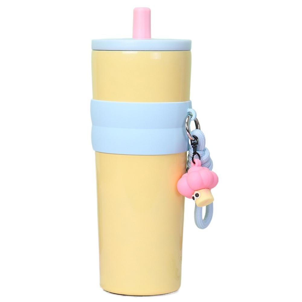 

710ml Insulated Water Bottle Large Capacity Stainless Steel Vacuum Flask Outdoor Sports жёлтый