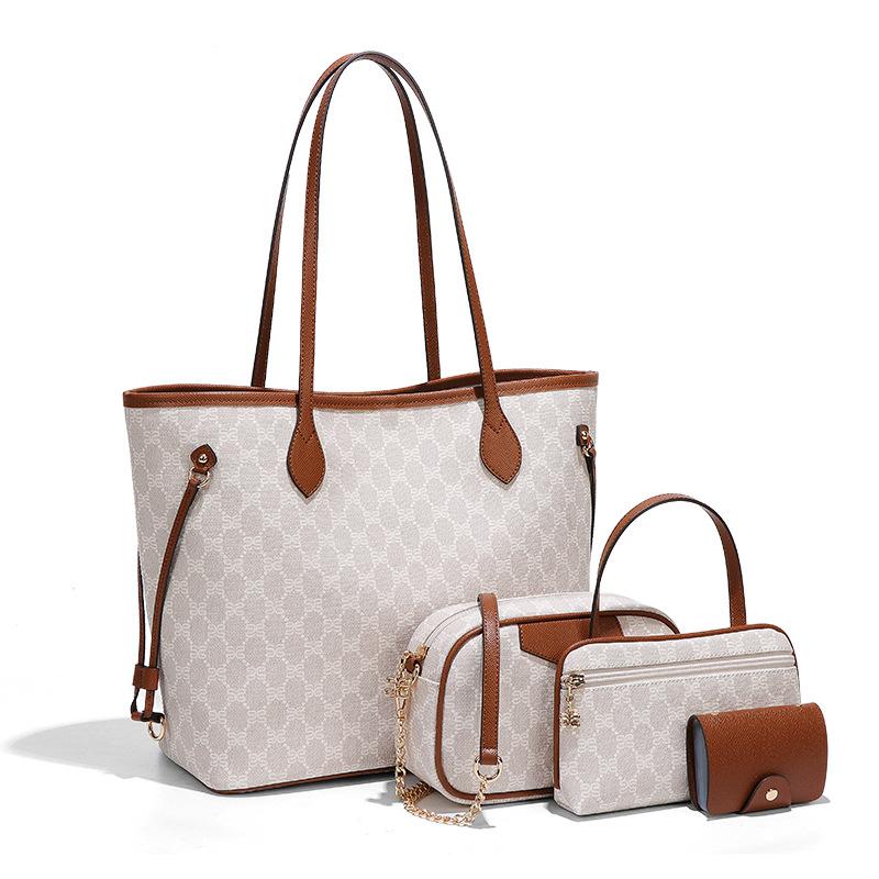 

Premium sense large capacity presbyopia tote bag women commute to work one pack three back temperament versatile shoulder bag clutch bag