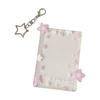 Star Print Photo Card Case with Keychain Clip 3Inch Photo Protectors Waterproof Acrylic Card Covers for Badges Photos