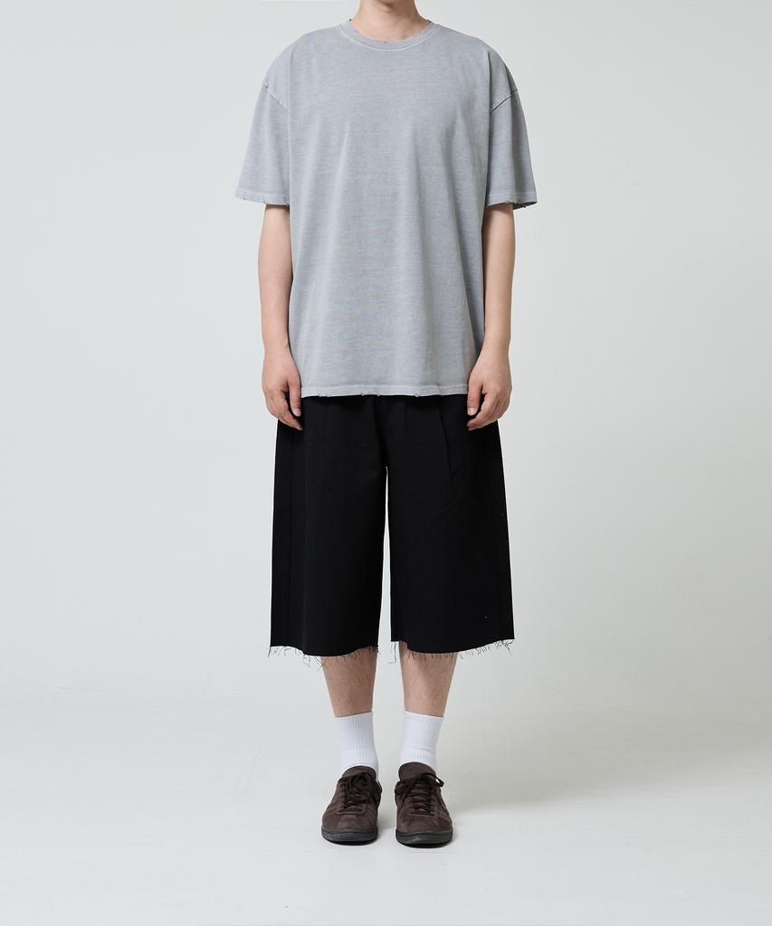 OX STUDIOS Pigment Damaged T-Shirt (Gray)