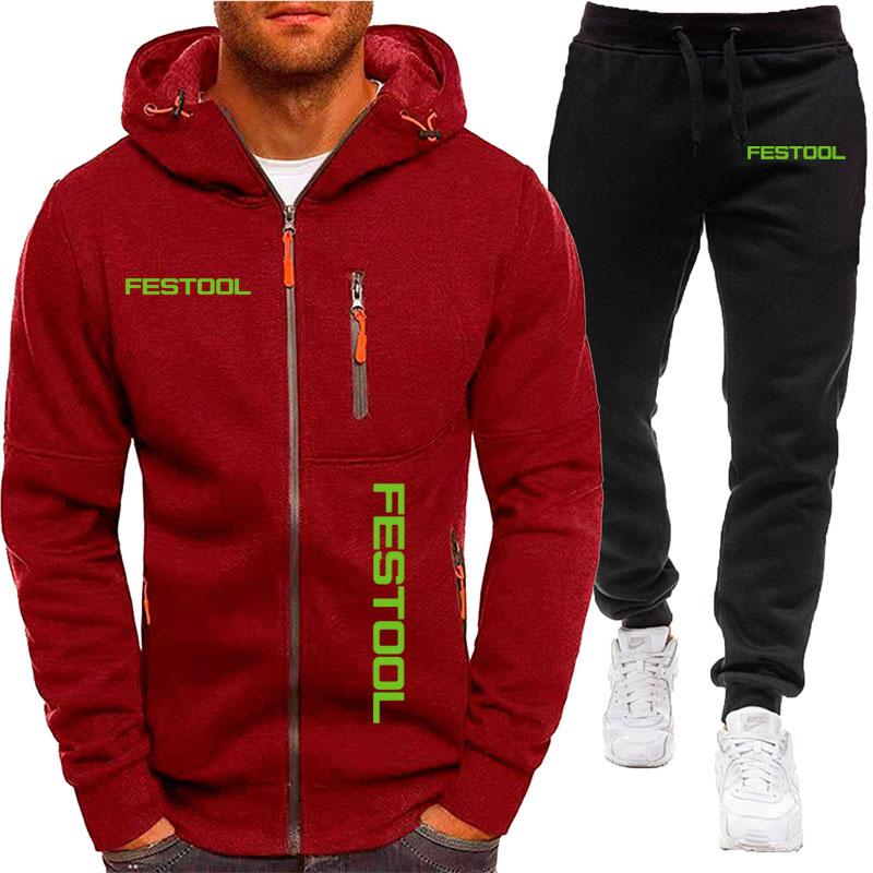 Herren-Sportbekleidungsset mit Tool-Print, Kapuzenpullover und Jogginghose, lässiges Jogger-Sportbekleidungsset