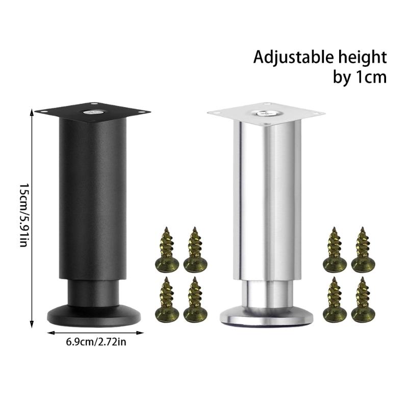 Heavy Duty Adjustable Furniture Legs Height Customizable From 15cm To 16cm Rusts Proof Furniture Feet Simple Installs