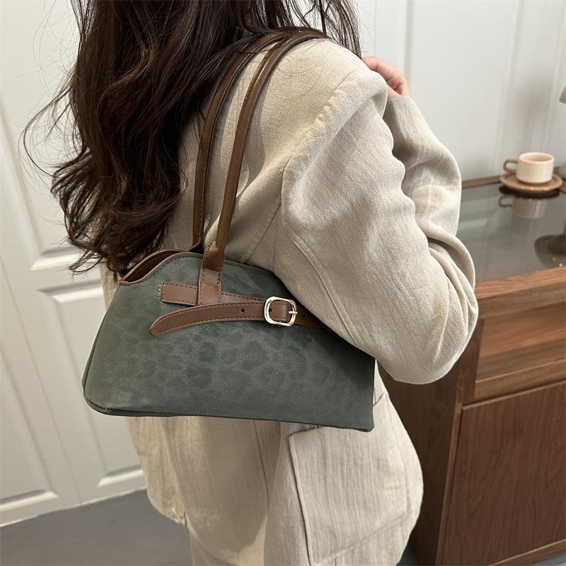 Fashion Simple Top Handle Bag Comfortable and Versatile Texture Shoulder Bag Women Solid Color Retro Korean Style Commuter Bag