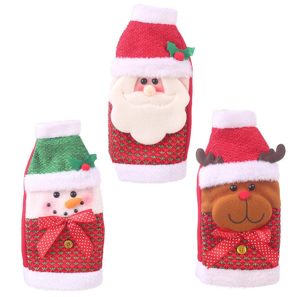 Cheerful Claus Santa Wine Bottle Sleeve Crafted From Durable Polyester Material