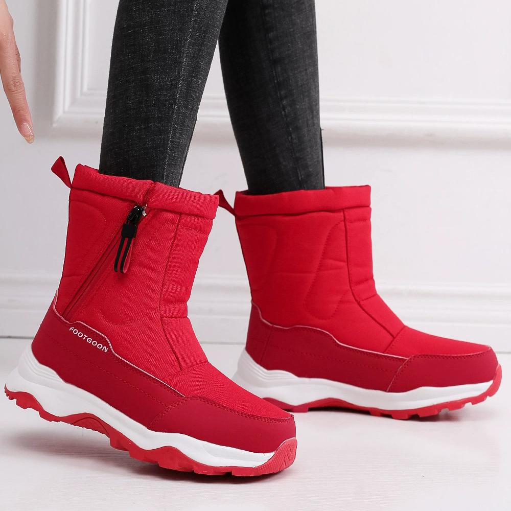 Men's Snow Boots Keep Warm Plush Winter Boots Men Outdoor Hiking Shoes Side Zipper Male Shoes Adult Fashion Cotton Boots 2025