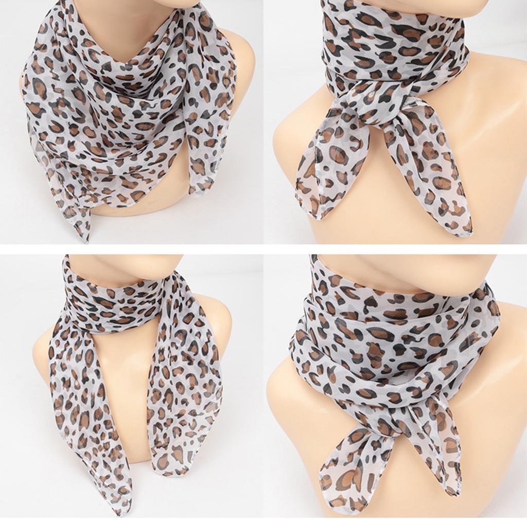 Leopard Print Scarf for Women Fashionable Soft Comfortable Fabric Neck Wrap Kerchief for Daily Commute or Daily Wear