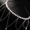 Exploiting Fire Pearl Tassel Headband High-end Ins Style Bride Wedding Headwear Simple Niche Hair Accessories