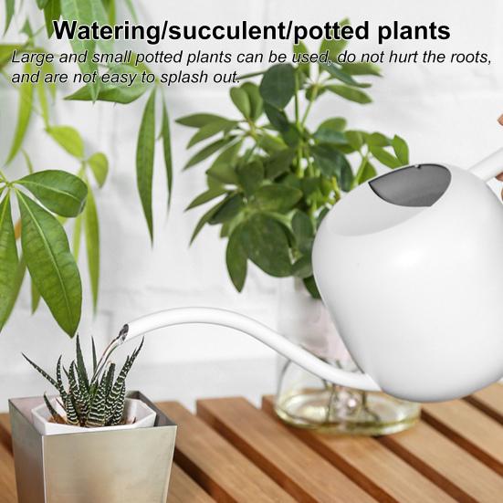 Flower Watering Can 1200ML Stainless Steel Long Spout Large Capacity Wooden Plant Handle Modern Indoor Outdoor Plants Flowers Pot Gardening Supplies