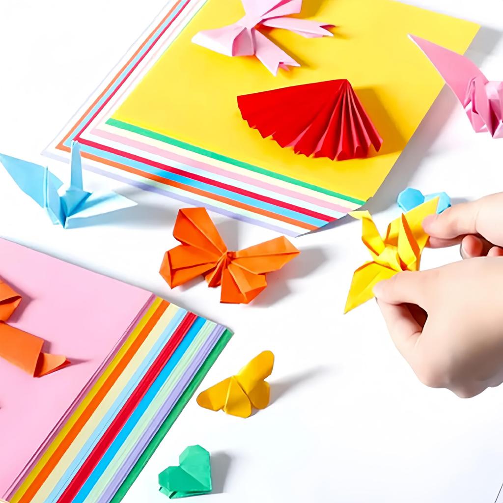 YIXINLYMY Origami 12cm 20 100 for and Handicrafts Double-Sided Paper, Square, Colors, Sheets, DIY, Crafts,