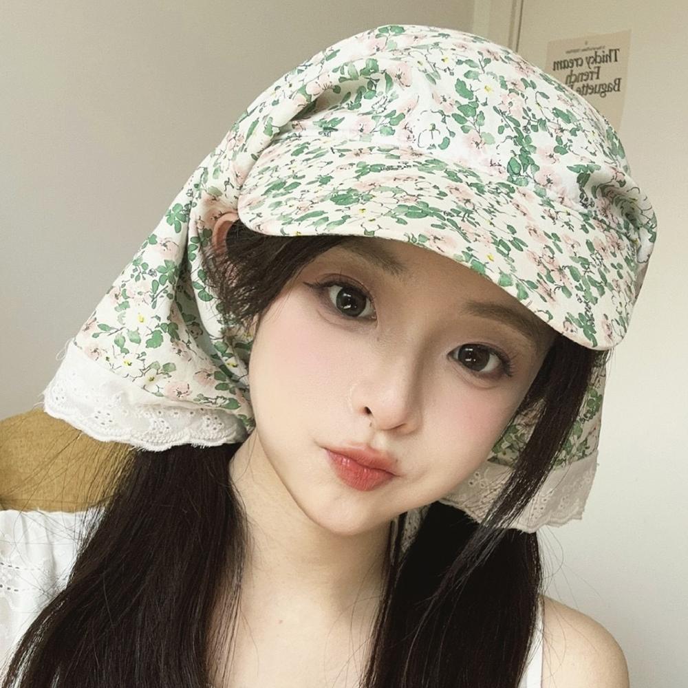 Französischer Retro-Kopftuchhut Süßer Loli-Schirmmützenhut Vielseitiger Sonnenhut für Damen Frühling und Sommer