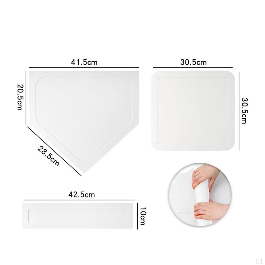 5 Pieces Rubber Throw Down Bases Portable Baseball Base Set Flexible Field Plates for