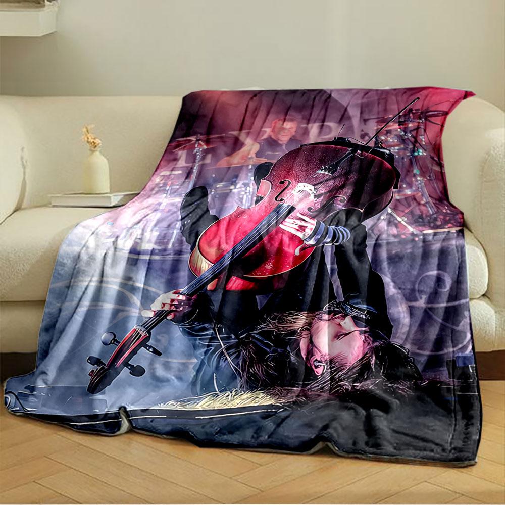 "Rock Cellist Concert Scene" for All Seasons Blanket Lunch Break Throw Gift