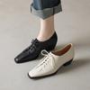 Fashion 2025 New Spring Genuine Leather Women Pumps Shoes for Women Fashion Buckle Squared Toe Loafers Shoes for Women Med Heels Ladies