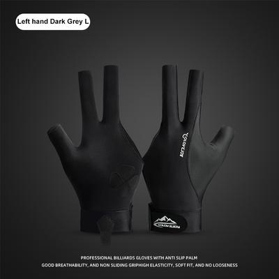 Guantes de billar, guantes de tres dedos, guantes elásticos para snooker y pool, guantes antideslizantes para entrenamiento de billar para hombres y mujeres, mano izquierda.