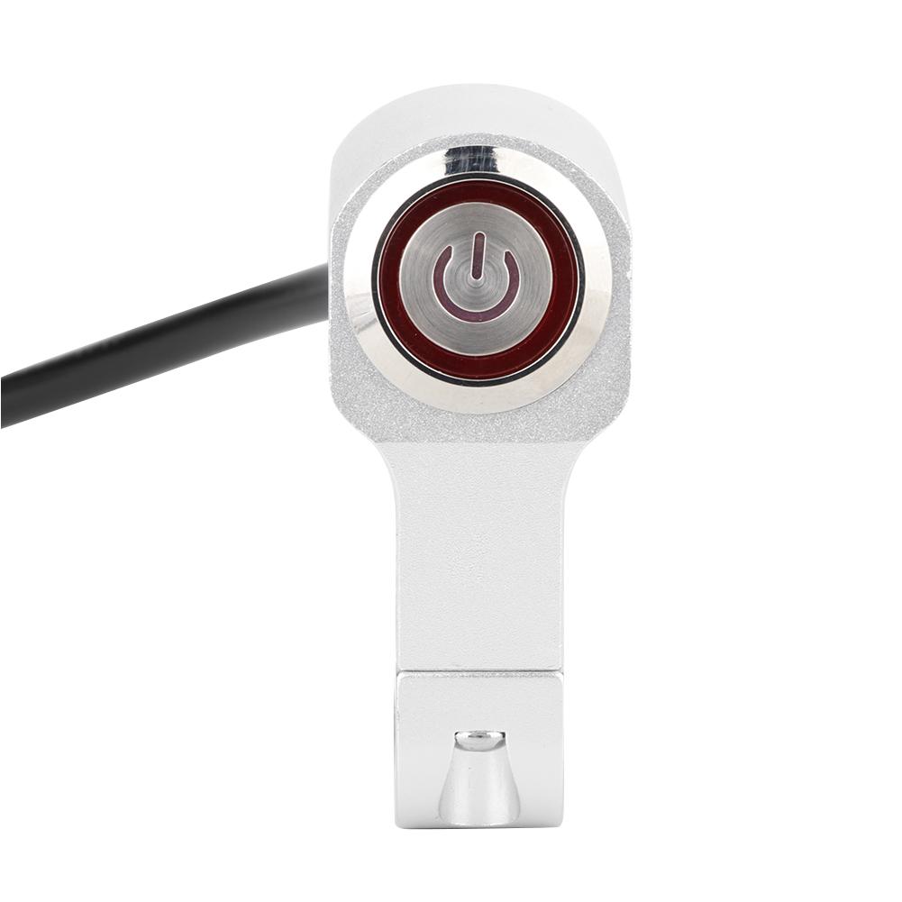 Handlebar Headlight Switch Aluminium Alloy with Red LED Indicator Light Motorcycles Modification Parts 25mm
