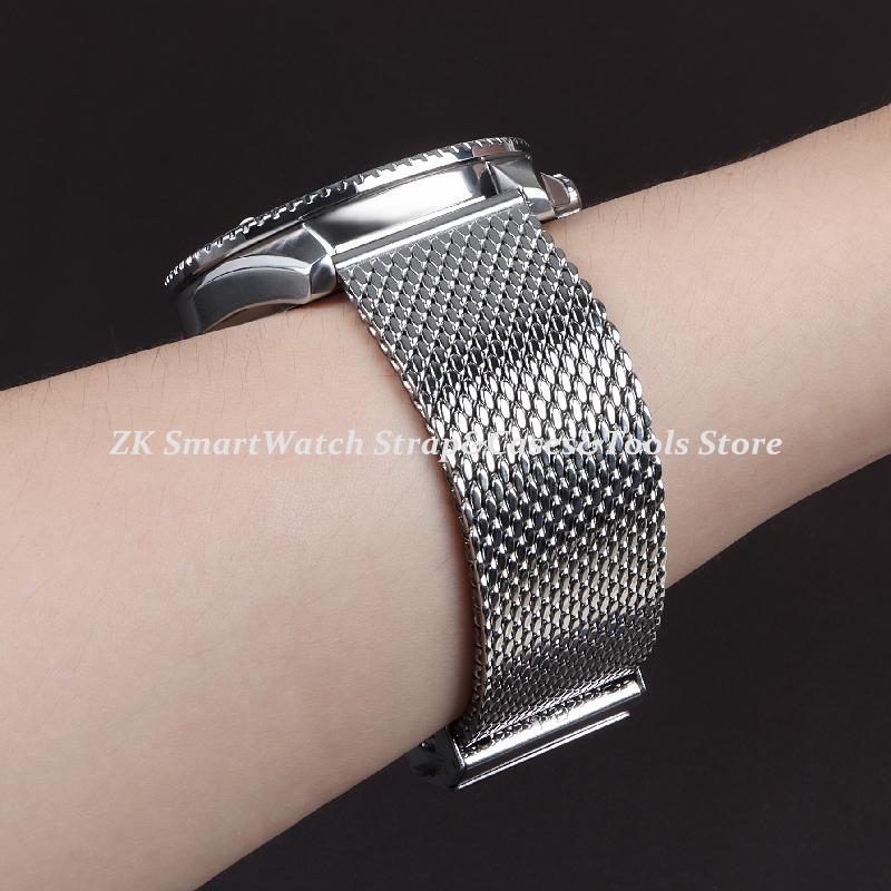 1.0mm Milanese Mesh Stainless Steel Watch Band Bracelet Watch Bracelet 20mm Mesh 18mm 22mm Unisex Replacement Strap Accessory