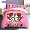 Custom Name Bayer 04 Leverkusen2 Pattern Bedding Quilt Set  Home Decoration  Gift (1 * Duvet Cover + 2 * Pillowcase  Without Core)