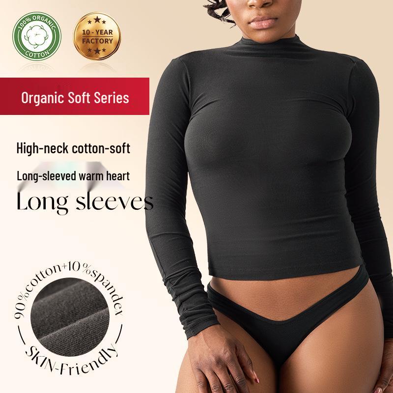 

Women s Slimming Long Sleeve Yoga Top - Nude Feel, Round Neck Large чёрный