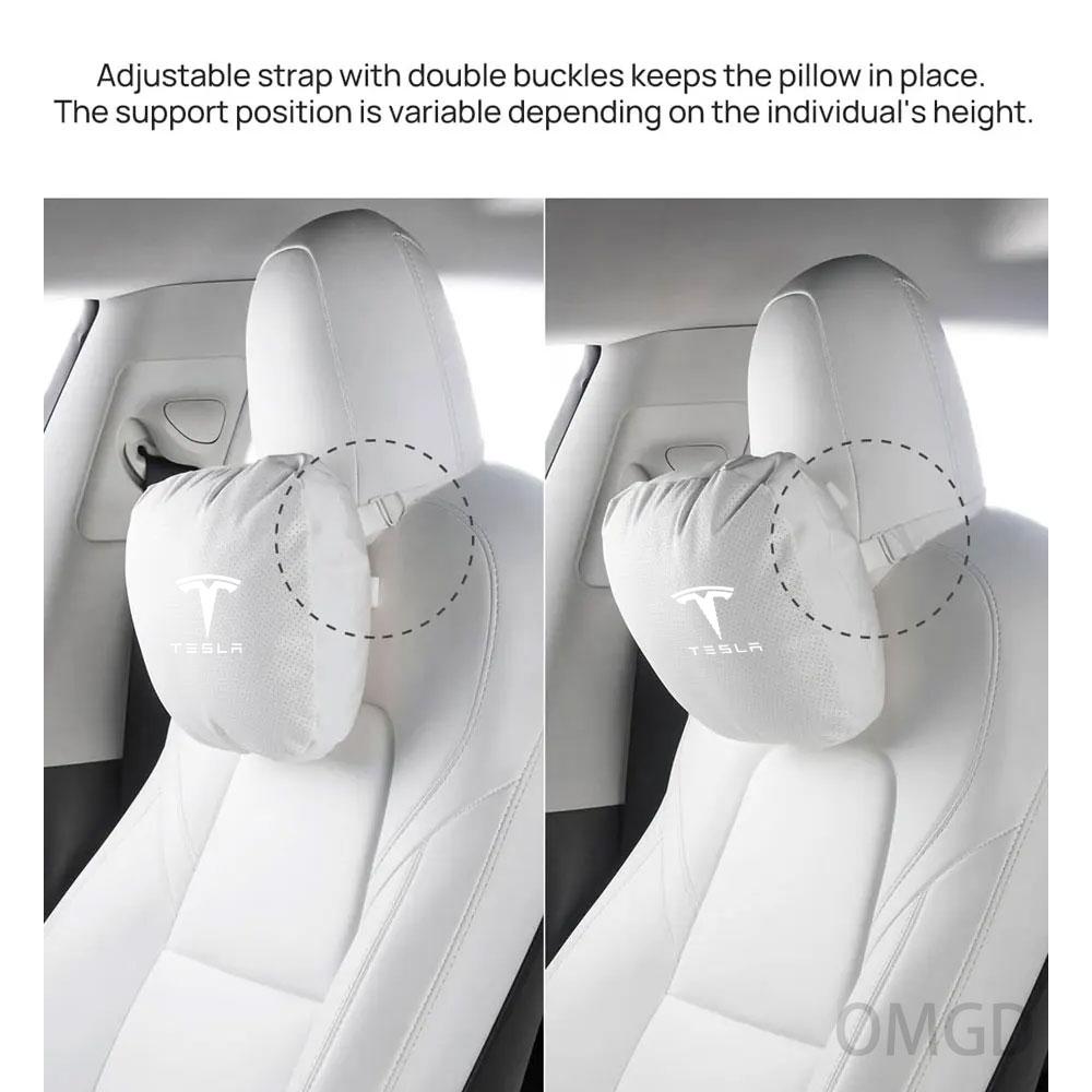 For Tesla Model Y 2020-2025 Suede Headrest Neck Pillow Model 3 2016-2025 Highland  Car Neck Pillow for Traveling Model Y 3
