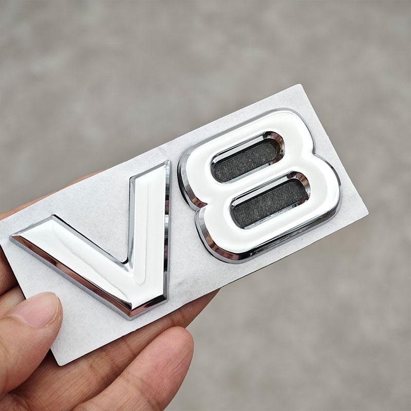 3D Metall Chrom Schwarz V8 Auto Heckklappe Aufkleber Emblem Abzeichen Decals für Auto Zubehör
