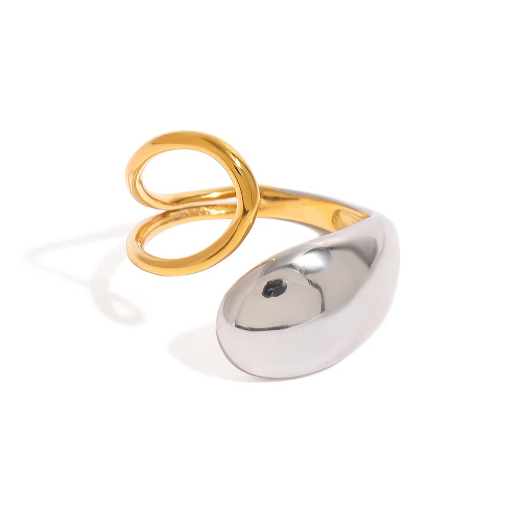  Lucky Symbols Stylish Unique Stainless Steel Metal Ring 18K PVD Plated Texture Waterproof Jewelry Wholesale Gift