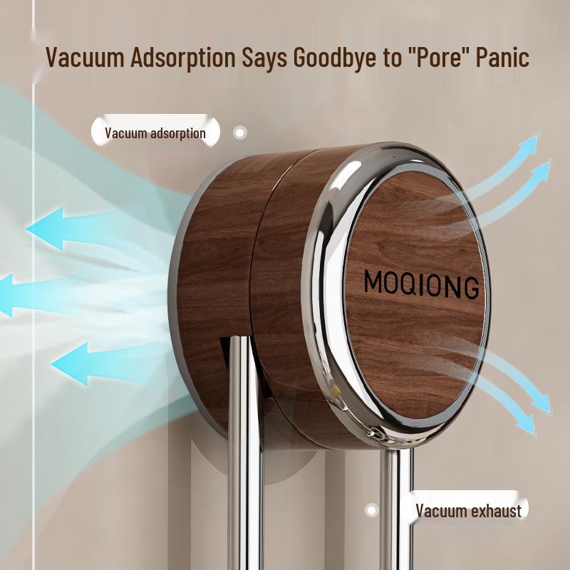 Stainless Steel Double Ball Adhesive Hook, Punch-Free Wall-Mount with Vacuum Suction for Bathroom