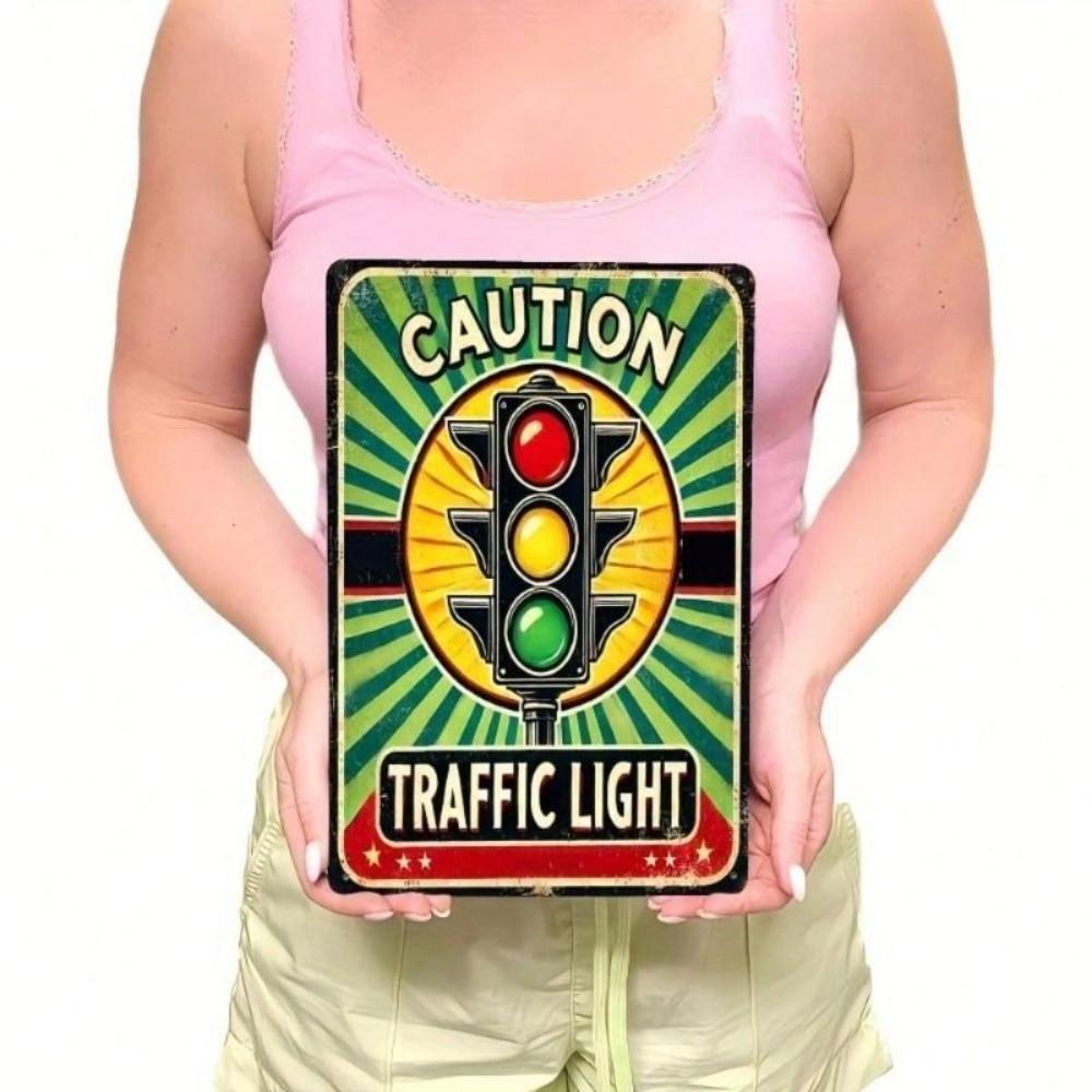 Vintage Metal Wall Art Traffic Sign Garage Decor 8x12 Inch Iron Poster