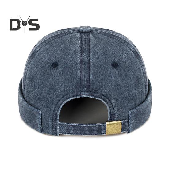 Pălării fără boruri Dome pentru femei, bărbați, muncitor, șapcă cu craniu de marinar, manșetă rulată, pălărie retro denim docker pentru drumeții, ieșiri de călătorie