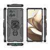 For Motorola Edge 50 5G Phone Case WANLONFENG PC TPU Back Cover Kickstand with Tempered Glass