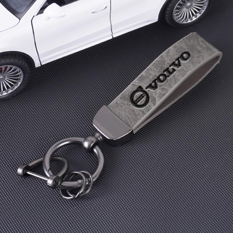 Leather Car Keychain Keyring Key Ring Chain Pendant For Volvo Rdesign V90 XC40 V60 S60 V70 XC60 T6 S90 Polestar XC90 V40 V50 AWD