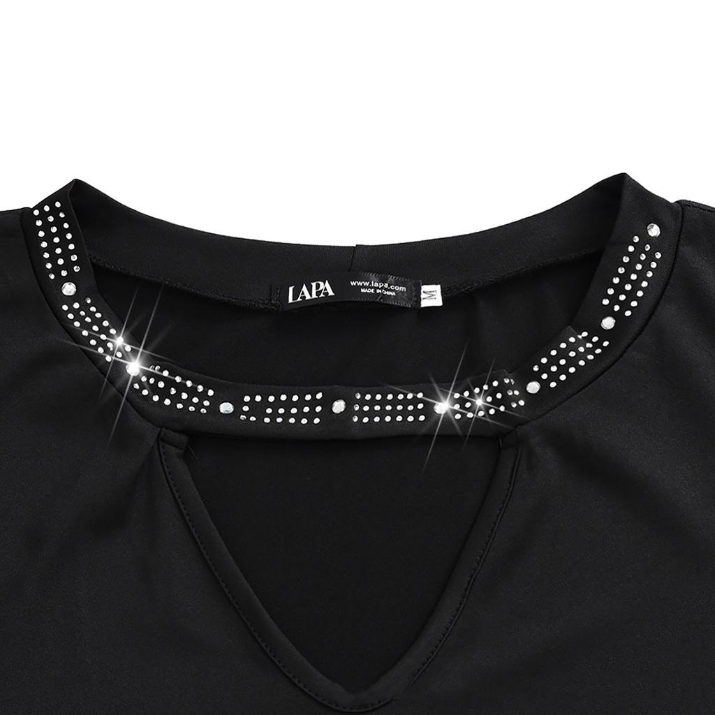 Women's Fashion New Design Lace Splicing Hot Stamping Diamond Slim Slim Mesh Long Sleeve Tops