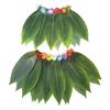 Leaves Skirt Hawaiian Green Grass Skirt Kids Dress Up for Party Girls Photo Autumn Cosplay Teens Stage Performance Halloween