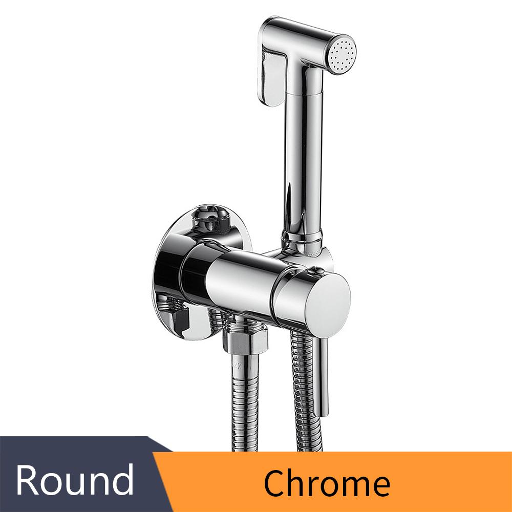 Concealed Bidet Faucet Wall-mounted Shower Spray Valve Hot & Cold Brass Toilet Companion Spray Faucet (as the picture,Brass)
