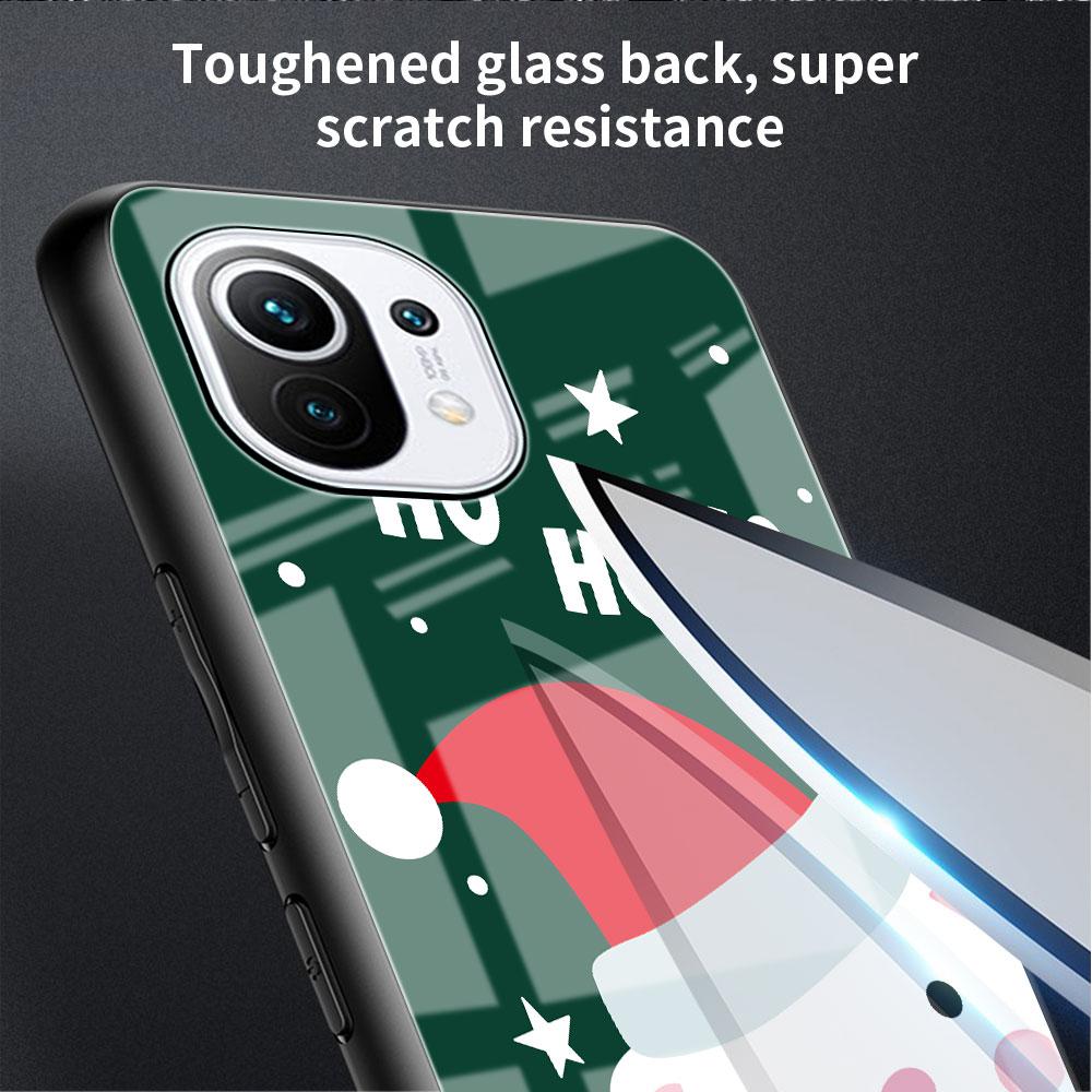 Snowman Christmas Glass Case For Xiaomi Poco X3 NFC 11 Lite 11T F3 M3 For Redmi Note 11 10 9 8 Pro 10S 9S 9A 9C Phone Cover