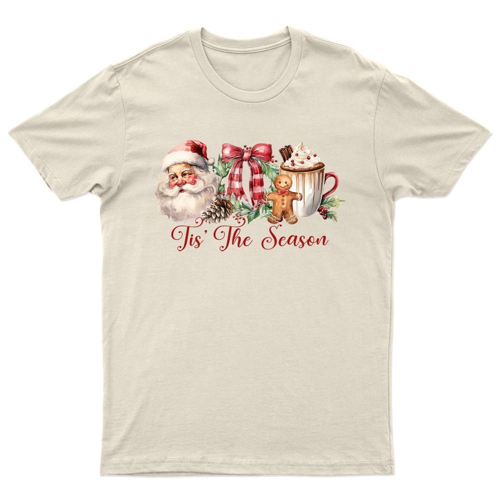 Tis The Season Christmas TShirt Unisex Gift Retro Seasonal Funny Xmas Santa i